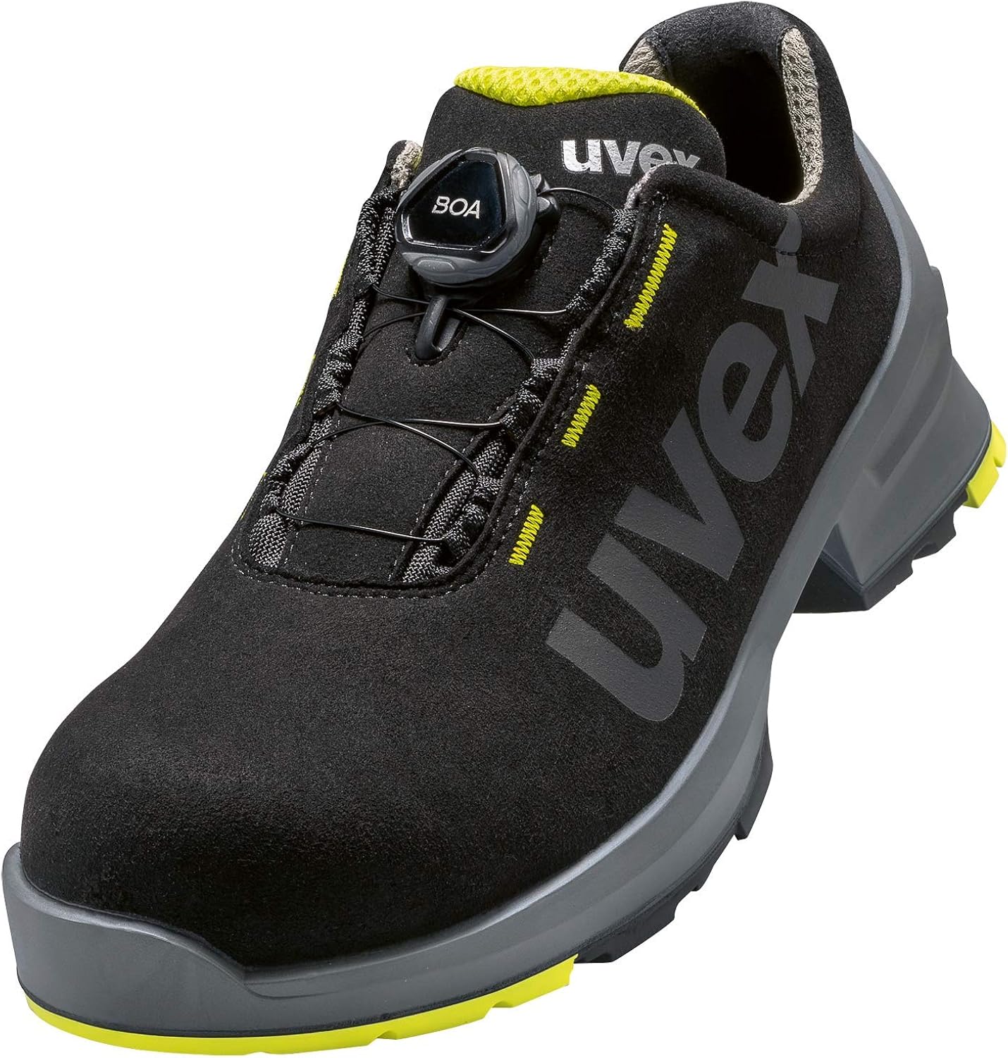 Uvex Unisex Adults Low Shoe 65668 S2 Size 41 PU Sole W11 Fire and Safety, Nero Lime, 10 UK
