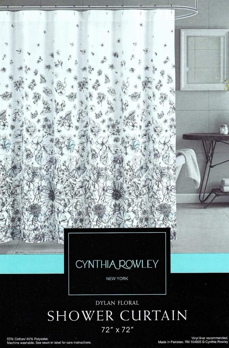 Cynthia Rowley Shower Curtain Dylan Floral Grey Touches of