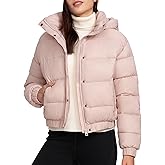 Pioneer Camp Women's Winter Cropped Puffer Jacket with Hood Waterproof Short Warm Quilted Jacket Puffy Bubble Coat Outerwear
