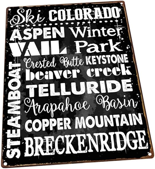 Amazon Com Ski Colorado Metal Sign Sport Winter Mountain