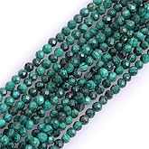 GEM-Inside 2mm Natural Stone Green Malachite Faceted Round Spacer Small Beads for Jewelry Making 15"