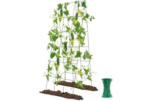 Kyrieval 48" Hx 18" L Cucumber Trellis for Garden A Frame Plant Support for Raised Bed, Outdoor Indoor Plant Garden Trellis for Climbing Plants (1 Pack)