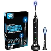 ALL IN Sonic Electric Toothbrush with Blue + Red LED Light Therapy, Rechargeable Whitening Toothbrush for Adults, 4 Modes (Clean/Whiten/Gentle/Massage), 2-Minute Timer, Waterproof