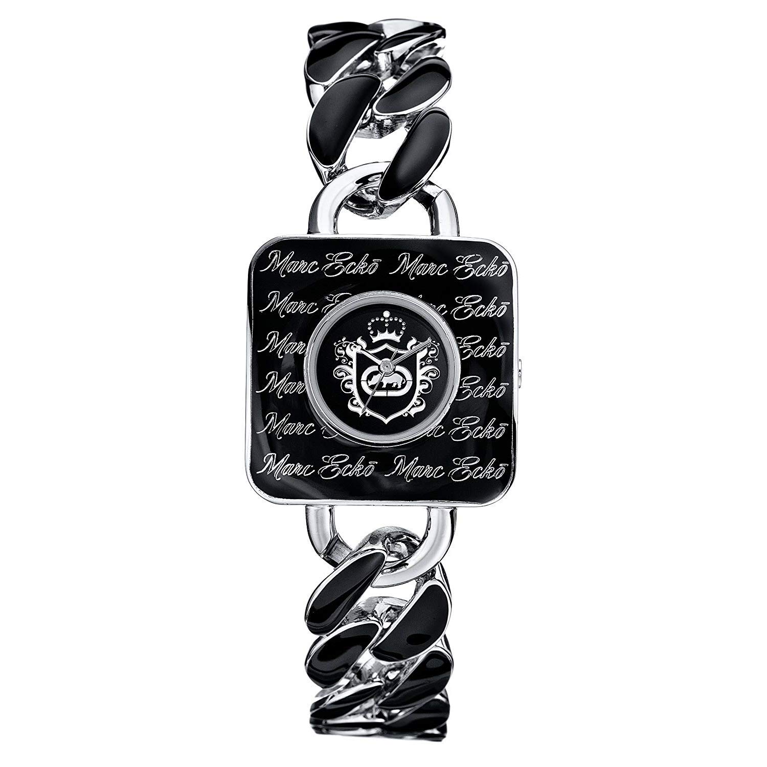Marc Ecko E95057L1 Unisex Three Hand analogue movement Black Dial with Silver Crest Emblem Black IP Case & Bracelet with black enamel