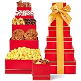 On Occasion 6-Tier Grand Gourmet Gift Tower, Milk Chocolate, Nuts &amp; Candy | Festive deluxe 6-tier tower with chocolate, nuts &amp; candy. Gourmet gift tower for birthdays, holidays, family &amp; corporate.