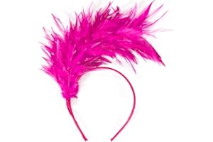 HIWIND Fascinators Hat Christmas Headband Feather Headwear Tea Party Cocktail Wedding Headpiece Mardi Gras Outfit Women