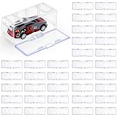 Marsui 1/64 Scale Toy Car Display Case for Wheels, Clear, White, 100 Pcs | Individual Display Boxes 1.4x1.4x3.5 in, Stackable Organizer for Diecast Wheels, Clear Plastic Protector Cases