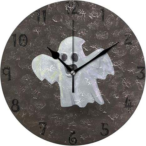 Amazon Co Jp アートかわいいシュガーゴーストラウンド ウォール クロック 円形 時計プレート サイレント ノンティック クロック キッチン ホーム デコレーション用 ホーム キッチン