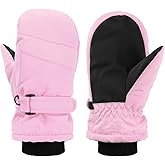 Geyoga Kids Snow Mittens Waterproof Winter Ski Gloves Warm Thicken Snow Gloves for Girls Boys