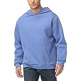 Pepypepy Men’s Cotton-Blend Pullover Hoodie – Solid Color Long Sleeve Sweatshirt, Relaxed Fit for Casual Wear