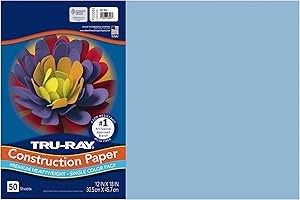 Pacon Tru-Ray Construction Paper, 12-Inchx18-Inch, Sky Blue, 50-Sheet