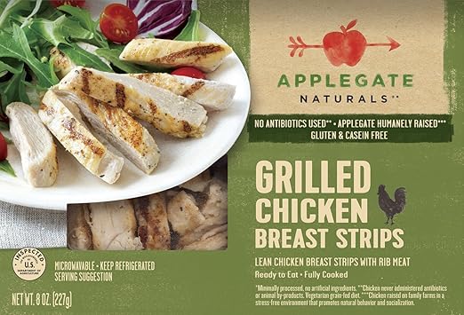 Applegate, Grilled Chicken Breast Strips, 8 oz