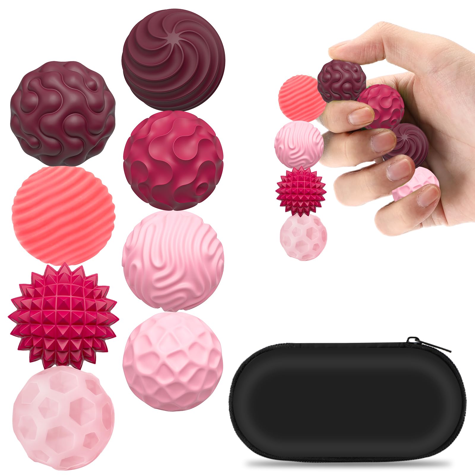HeeTeem Magnetic Balls Fidget Toy for Adults Kids, 8 PCS Sensory Balls, Silicone Magnetic Balls, Magnetic Fidget Balls for Autism ADHD Anxiety, Office Desk Toy for Women Men Teen