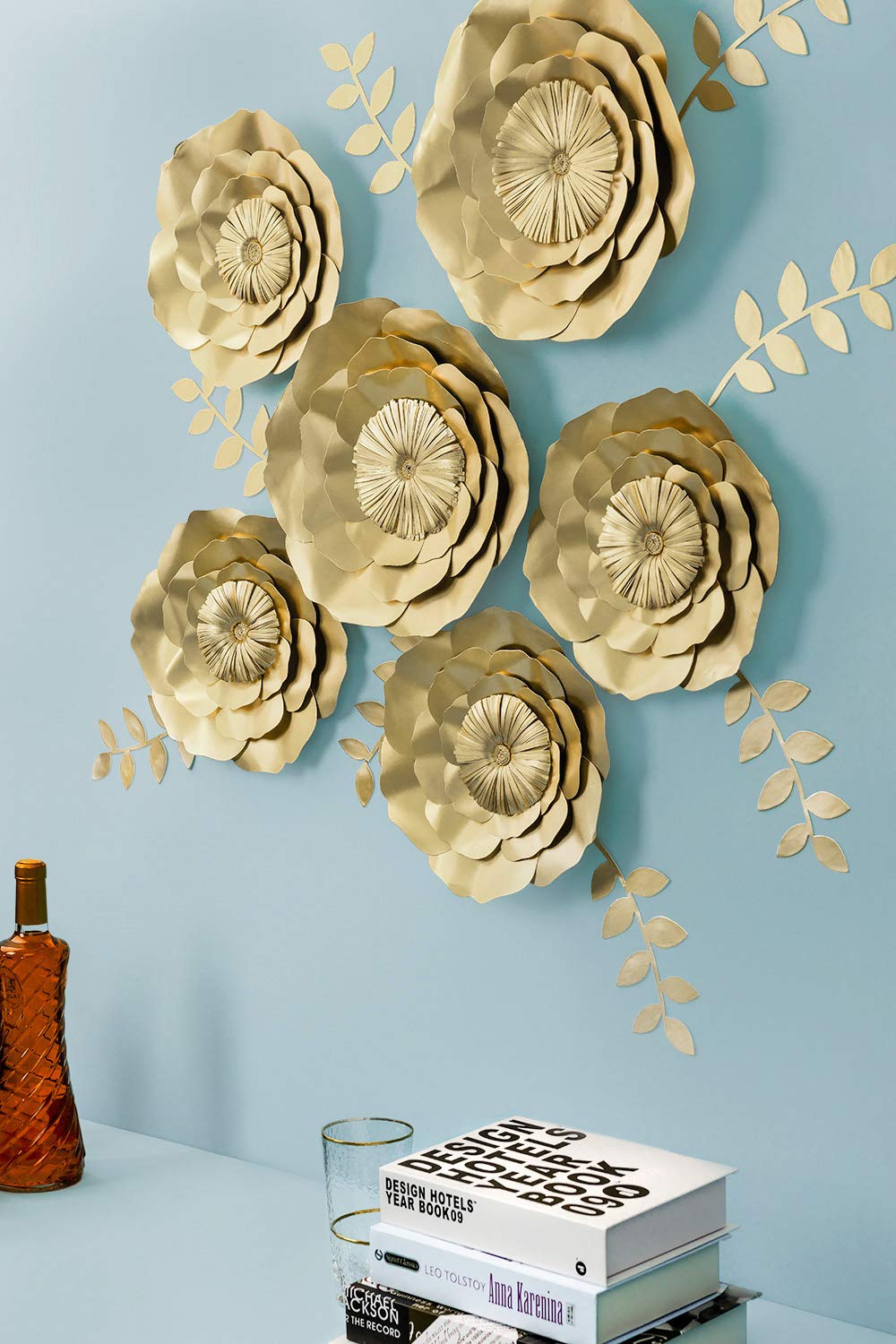 Key Spring 3d Paper Flower Decorations Giant Paper Flowers Large Handcrafted Paper Flowers Gold Set Of 6 For Wedding Backdrop Bridal Shower Wedding Centerpieces Nursery Wall Decor Silk Flower Arrangements