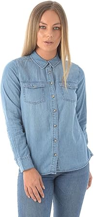 ladies denim shirts amazon