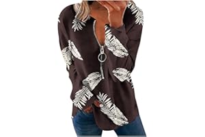 ZDRZK Lightweight Zip Up Hoodie For Women Trendy 2023 Fall Striped Print Tunic Tops Quarter Zip Casual Pullover Sweatshirt