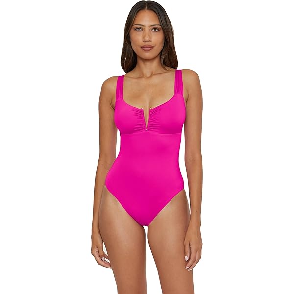 Hobie Women's Standard Shoulder Cut Out One Piece Swimsuit