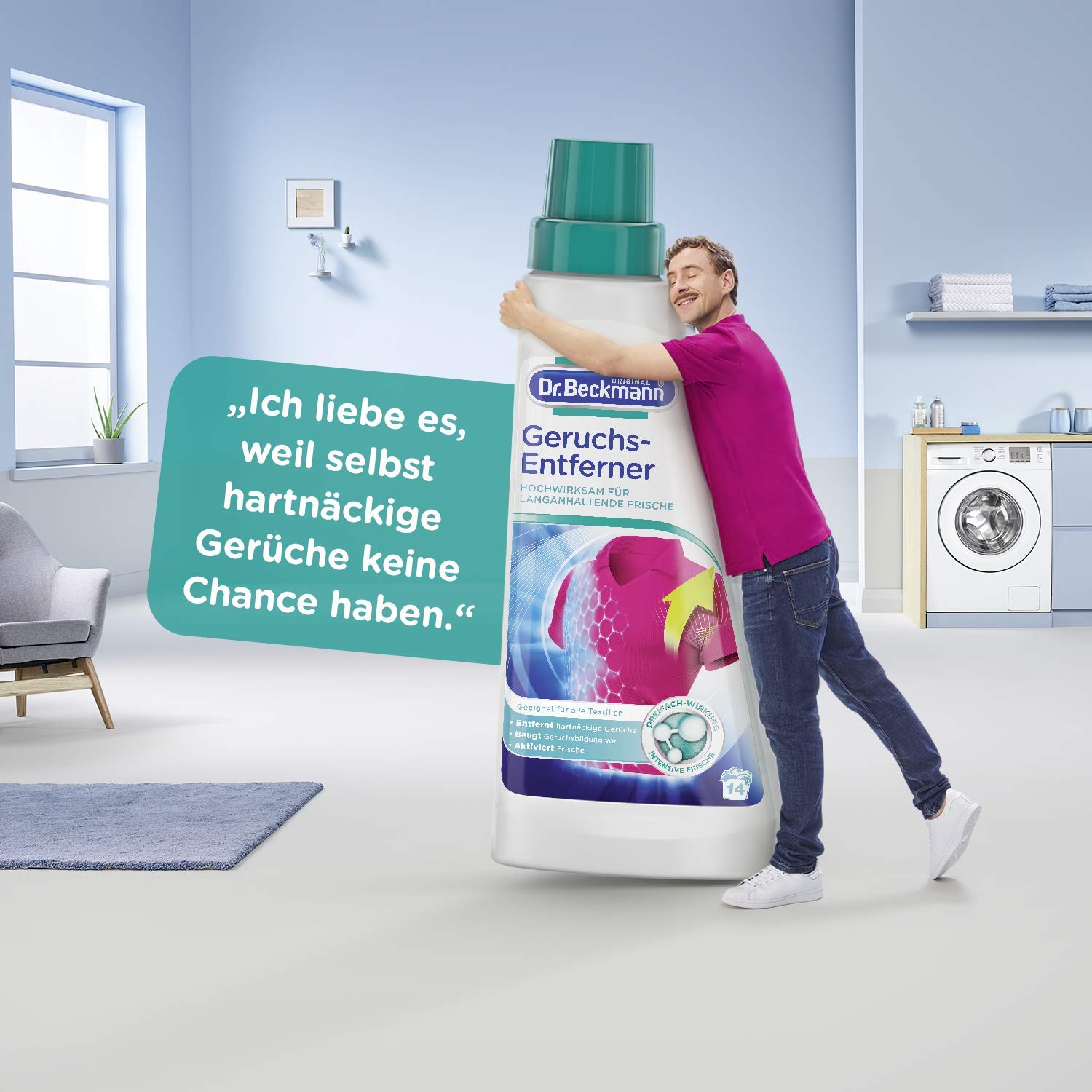Dr. Beckmann Geruchsentferner | entfernt hartnäckige Gerüche fasertief | aktiviert Frische | mit angenehmen Duft | 1x 500 ml 2