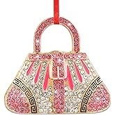 BIZIBAFF Handbag Christmas Ornament for Women & Girls - Metal Sparkly Rhinestones Purse Ornaments for Christmas Tree Decorations - Fashion Shopping Bag Ornament Christmas Keepsake Gifts
