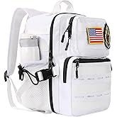 flipfit 9L Mini Tactical Backpack for Men Women,Small Military Tactical Backpack for Gym,Hiking,Camping,Cycling (White)