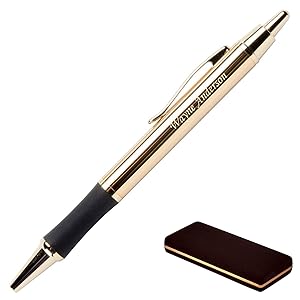 Dayspring Pens - Personalized Monroe 18 Karat Gold Plated Gift Click Pen and Case - Custom Engraved Fast with Your Name.
