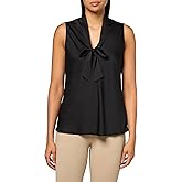 Kasper Sleeveless TIE Front Blouse Black