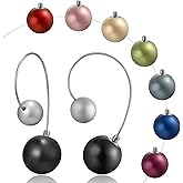 Keermei Colorful Ball Drop Dangle Earrings Set for Women, 6/16 Pcs DIY Replaceable Beads, Lightweight Titanium Ear Hooks, Hypoallergenic and Colorfast, Suitable for Jewelry Gifts