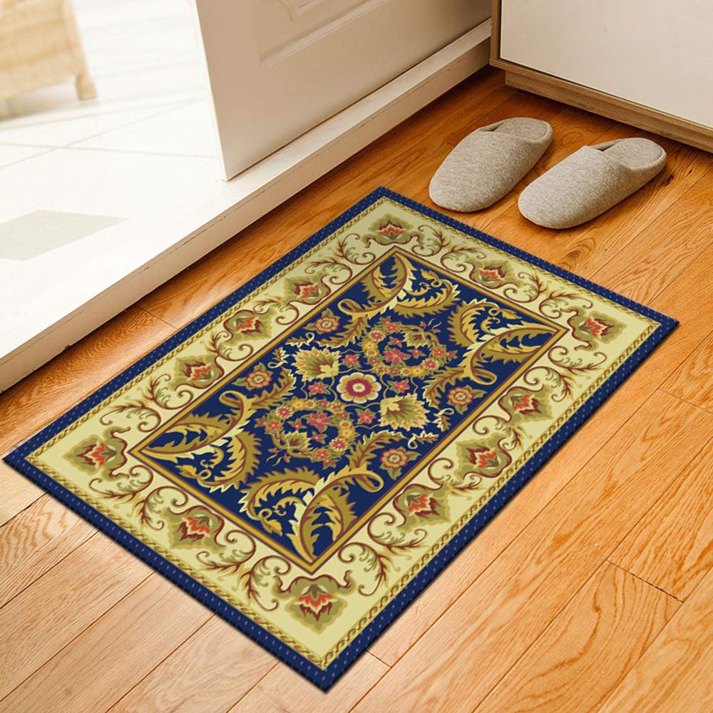 HomeMiYN Nordic Classical Floral Print Door Mats Nonslip Rubber