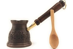 DEDE Copper - IST Series (Medium-9.6 fl.oz) Thickest Solid Copper Engraved Turkish Greek Arabic Coffee Pot, Stovetop Coffee M