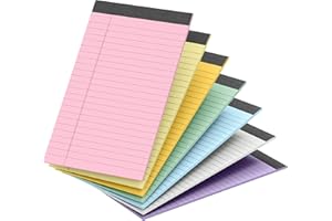MIXCOOL 7 Pack Colored Legal Pads,5"x 8",Narrow Ruled Note Pads,30 Sheets Per Writing Pad,Notepad for School,Office,Home