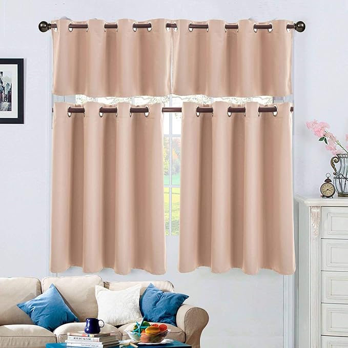 HUOLEO Cortinas Opacas Corto,Moderna Decoracion Tratamiento De Ventana