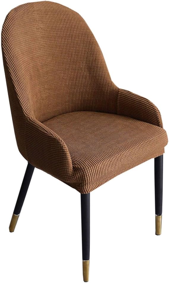 Jacquard Chair Cover, Curved Back Accent Dining Room Chair Slipcover