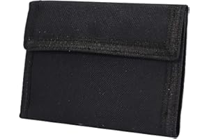 AI-DEE Trifold Canvas Outdoor Sports Wallet for Kids - Front Pocket Wallet with Zipper (Black2)
