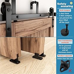 ZEKOO 12 FT Double Track Bypass Barn Door Hardware