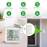 VOCOO Wireless Thermometer Hygrometer with 1 Remote Sensor Indoor Outdoor view 3