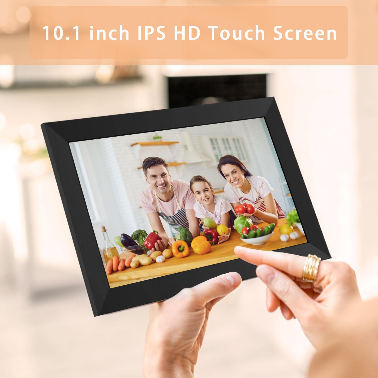 2 PCS Digital Picture Frame, PULLOON 10.1 Inch WiFi Digital Photo Frame with HD Touch Screen, Auto-Rotate, Wall Mountable, Built-in 32GB Storage, Easy Setup to Share Photo and Video Instantly via App