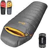 QEZER Down Sleeping Bag for Adults 620 Fill Power 0 Degree Sleeping Bag Cold Weather Ultralight with Pouch for Backpacking, Camping, Hiking
