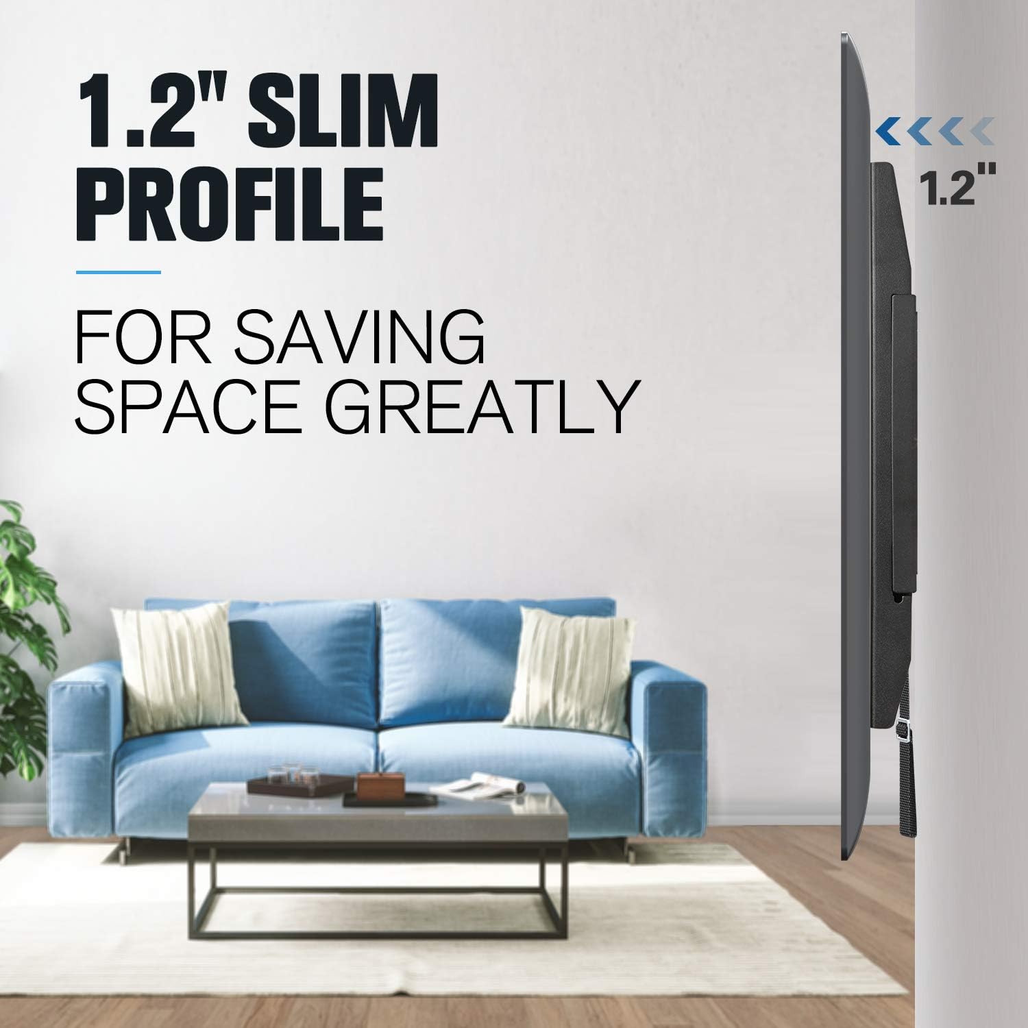 Mounting Dream TV Mount Fixed for Most 42-70 Inch Flat Screen TVs , TV Wall Mount Bracket up to VESA 600 x 400mm and 132 lbs - Fits 16"/18"/24" Studs - Low Profile and Space Saving MD2163-K: Electronics