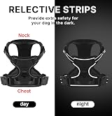 Belababy Dog Harness Reflective Front Clip No Pull Adjustable Black XL view 6