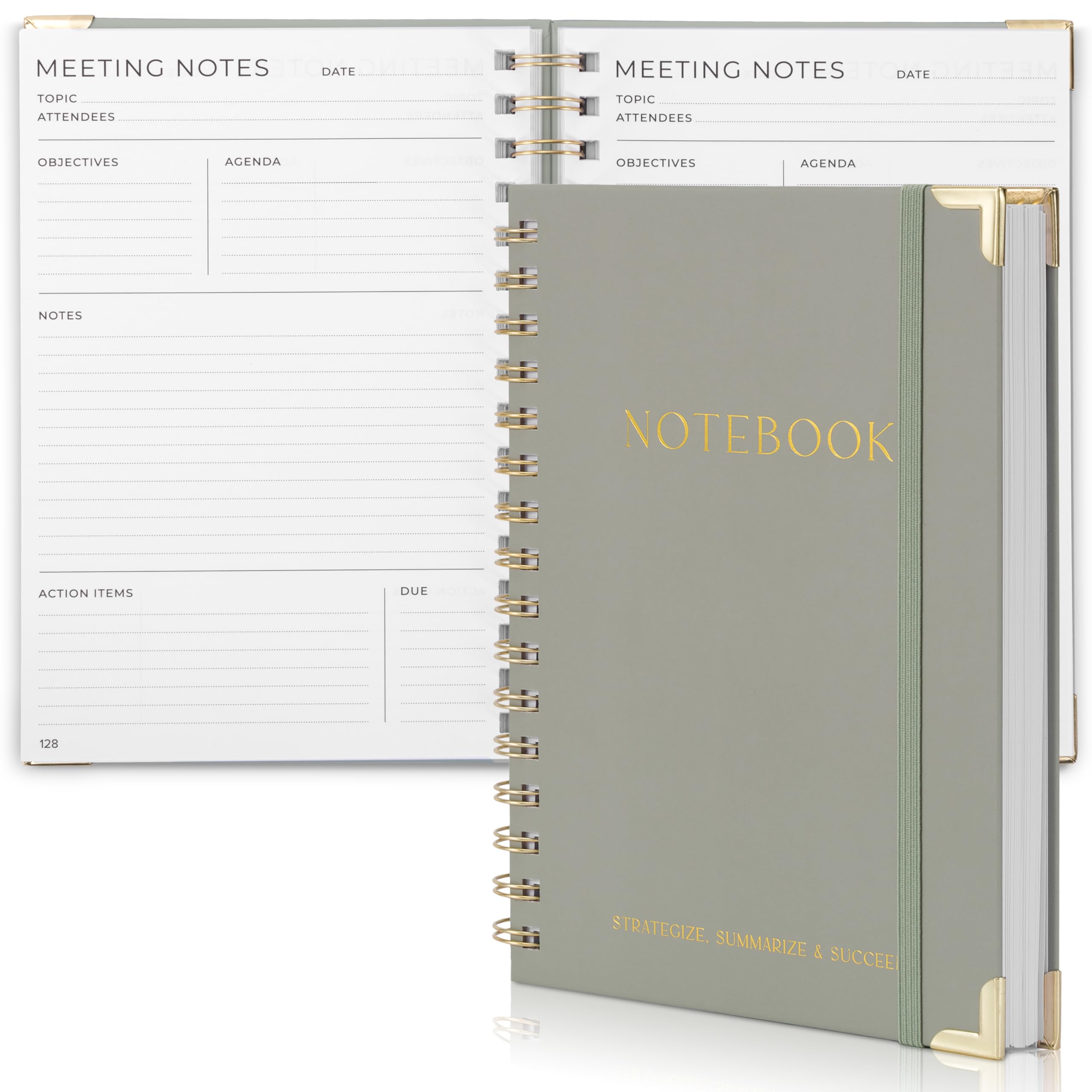 Photo 1 of Beautiful Thick Meeting Notebook For Work - Perfect To Keep Track Of +200 Meetings - Stylish And Effective Office Planner Supplies for Women & Men to Organize All Your Agendas Or Business Projects