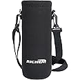 RICHEN Neoprene Water Bottle Carrier Bag with Adjustable Shoulder Strap,Insulated Water Bottle Cover for Stainless Steel/Glass/Plastic Bottles