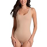 Leonisa Bare Boldly Shapewear for Women Plunge Classic Sleeveless Shaper Bodysuit