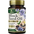Premium Black Seed Oil Softgels 1000mg - Cold Pressed Nigella Sativa Blackseed Oil, Pure Black Cumin Seed Oil & Antioxidant for Skin & Immune Support - Extra Strength Non-GMO Supplement - 60 Softgels