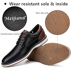Meijiana Men's Oxfords Casual Dress Shoes Leather
