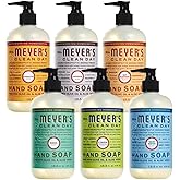 Mrs. MEYER'S Clean Day Liquid Hand Soap 6 Pack Variety Pack, Clementine, Basil, Lavender, Rain Water, Oat Blossom, Lemon Verb