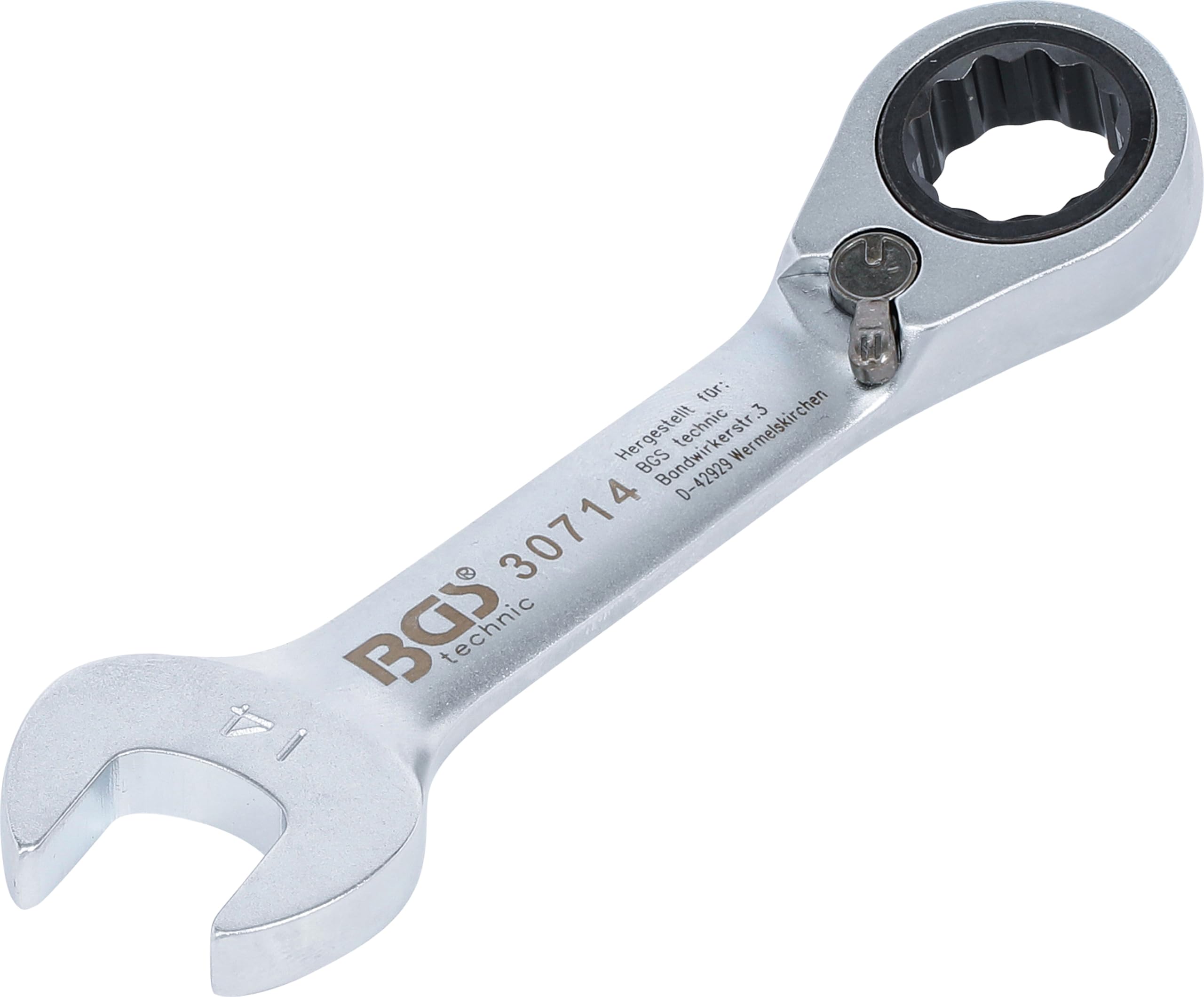 BGS 30714 | Ratchet Combination Wrench | short | reversible | 14 mm
