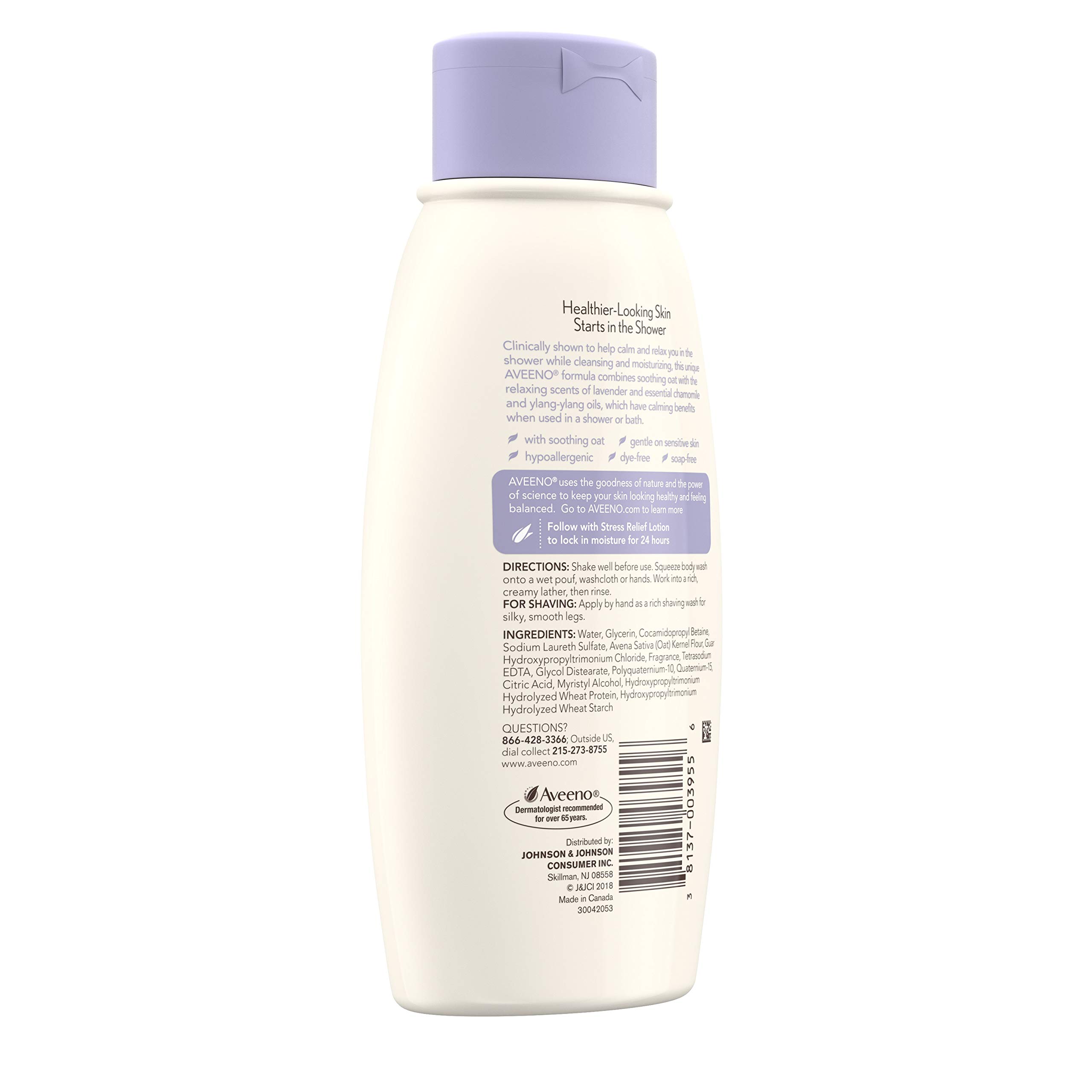 Aveeno Stress Relief Body Wash with Soothing Oat,Lavender, Chamomile