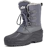 POLAR Mens Muck Lace Up Short Nylon Winter Snow Rain Lace Up Casual Duck Boots