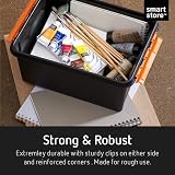 SmartStore 15 Litre Black Plastic Tool Storage Box Clip Lid Impact Resistant view 6