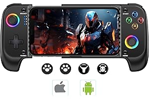 MystNova Wireless Phone Mobile Gaming Controller for iPhone/Android - Turn Your iPhone into a Gaming Console - Play Xbox, PlayStation, Steam Link, Cloud Gamepad for iOS